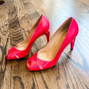 Stuart Weitzman Pink Square-Toe Heels